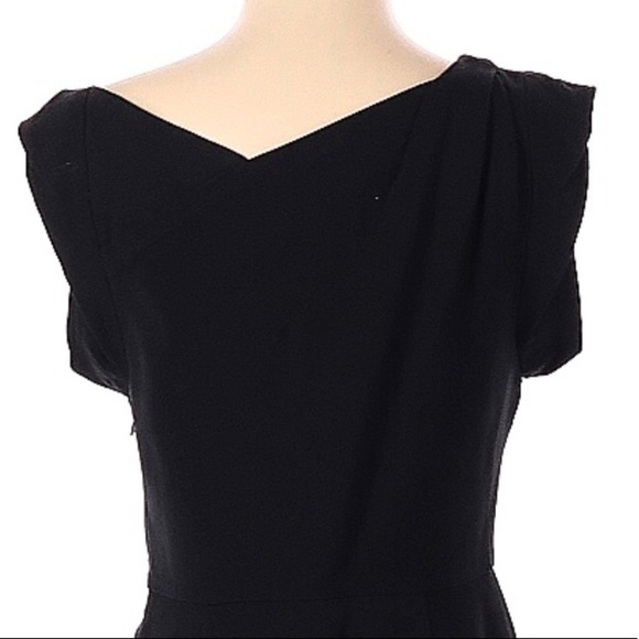 Philip Lim Cocktail Sheath Dress Asymmetrical V- Neckline Black Size 4 - Picture 3 of 7